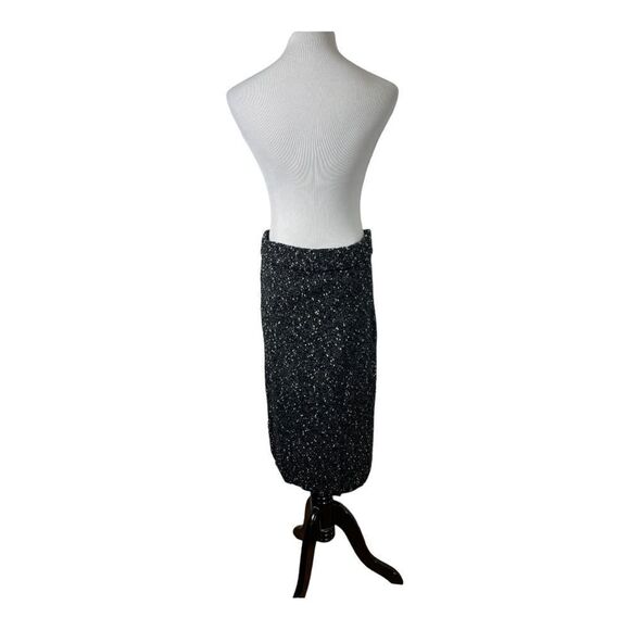 Collections Michelle Stuart Knit Black White Pencil Skirt Size M 90s Vintage - Picture 2 of 8